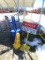 Wet floor signs w/metal tables, coat rack
