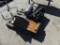 Pallet w/air tank, wood toolbox, antique tune-up machine