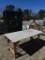Wood cabinet on wheels & wood table