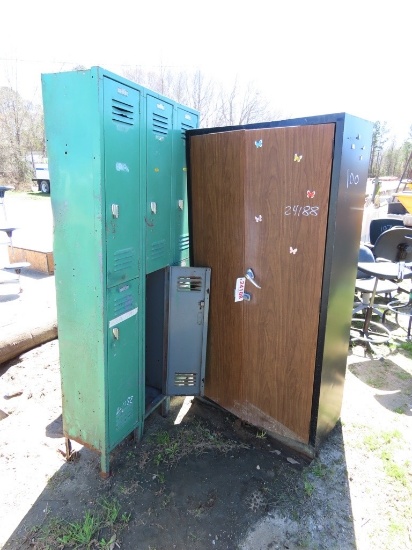 School locker w/metal storage cabinet