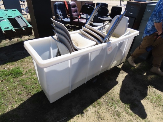 Plastic industrial material hand cart w/chairs