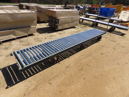Industrial 12ft material hand cart w/ conveyor belt rollers