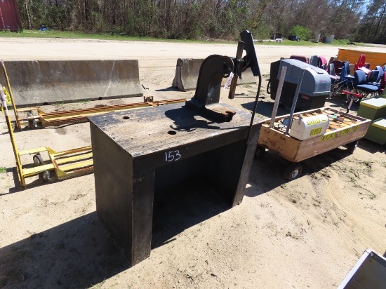 Wood workbench w/ No 1 1/12 Dake arbor press