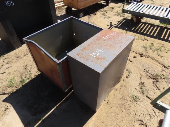 (2) drawer filing cabinet w/ excel industrial box w/wheels