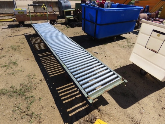 Industrial 12ft material haul cart w/ conveyor belt rollers