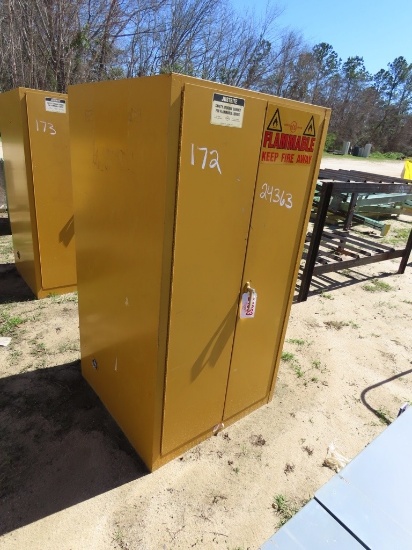 Justrite flammable storage cabinet
