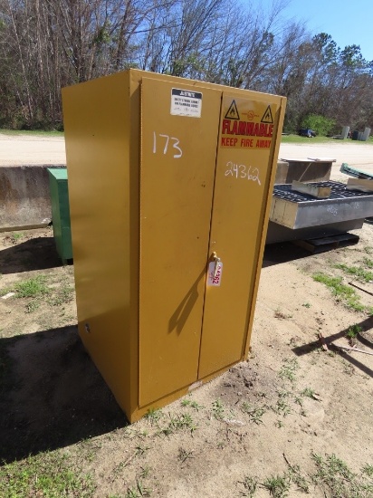 Justrite flammable storage cabinet