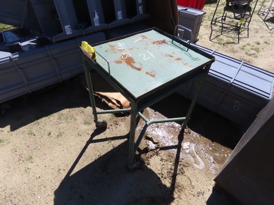 24inch x 24inch x 30inch metal table w/wheels