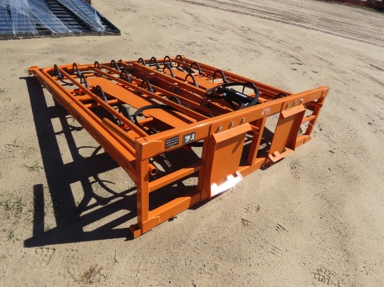 Landhonor skid steer hay accumulator grapple