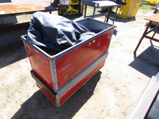 Industrial storage cart w/plastic tarps