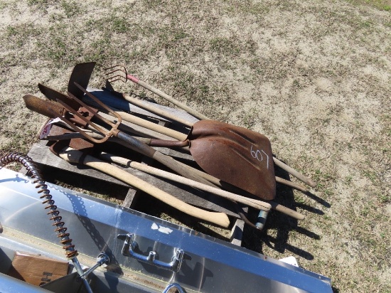 Pallet of garden tools