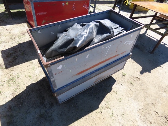 Industrial storage cart w/plastic tarps