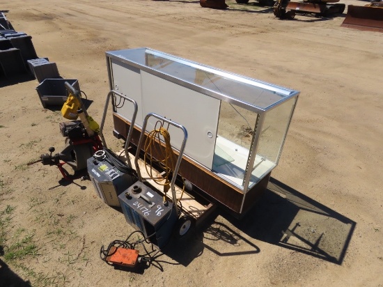 Rigid drain cleaning machine w/glass case