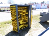 Metal storage cabinet w/plastic bins
