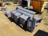 Pallet of plastic storage bins