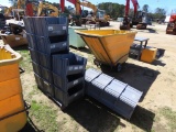 Pallet of plastic storage containers