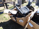 Cardboard box w/chair, wet/dry vac, misc items