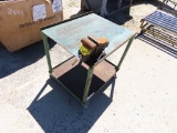 30inch x 34inch x 20inch metal table on wheels w/vise