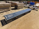 Industrial 12ft material hand cart w/ conveyor belt rollers