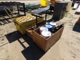 Industrial wood hand cart w/paint cans