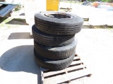 (4) 9.00R20 rims & tires