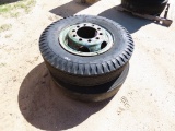 (2) Goodyear 10.00-20 rims & tires