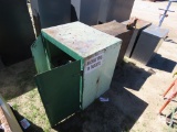 Tool box w/vise & metal storage cabinet