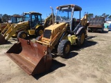 Ford New Holland 555E backhoe, 4n1 bucket, 4x4, open cab, 24inch digging bucket, extended hoe, 88inc