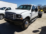 2004 FORD F550 4door flatbed dually, 6.0L diesel engine, manual 5spd trans, vinyl interior, manual w