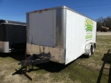7ft x 16ft T/A Cargo Trailer, ramp door, rear & side door (NO TITLE)