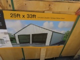 25ft x 33ft double garage metal shed