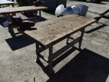 Metal work table w/ wood top w/ Wilton vise