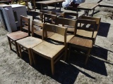 Wood schoolhouse chairs