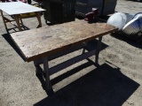 Metal work table w/wood top Wilton vise