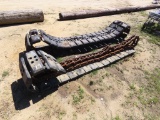 Excavator steel tracks w/rubber pads