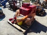 (4) Tool boxes w/misc. sockets, wrenches, etc..., (1) 5gallon bucket shell Omala gear oil, (4) fire