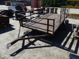 Single axle 6ft x 12ft pin hitch trailer **No Title**