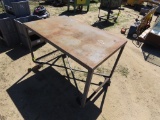 34inch x 30inch x 48inch metal work table on wheels