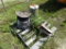 Pallet w/roll 3/8 rubber hose/metal can