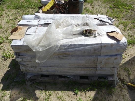 Pallet of rolls of clear plastic
