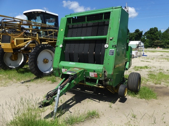 1990 JOHN DEERE 535 round baler, 540 P.T.O, net wrap monitor pull type, s/n: E00535X88788