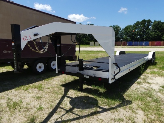 2024 KAUFMAN T/A Gooseneck Trailer, 28ft + 8ft dovetail, pull out aluminum ramps, LED lights, metal