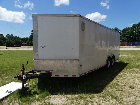 HORTON HAULER Cargo Trailer, T/A, 8ft x 20ft V-Nose, 8lug axles, 5200lb each axle, 9990lb gvwr, rear