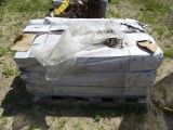 Pallet of rolls of clear plastic