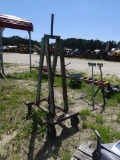 Homemade metal storage cart on wheels