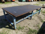 30inch x 60inch x 120inch metal shop table, 1inch surface top