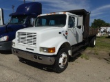 2000 INTERNATIONAL 4700 single axle Dump Truck, 4door crew cab, International 444E diesel engine, A/