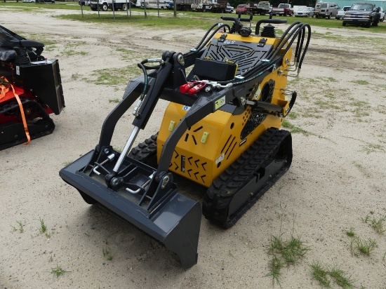 SSL60 mini skid steer stand on, rubber tracks, 36inch loader bucket, 15hp gas engine, aux hyd outlet