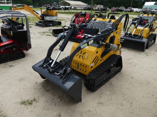 SSL60 mini skid steer stand on, rubber tracks, 36inch loader bucket, 15hp gas engine, aux hyd outlet