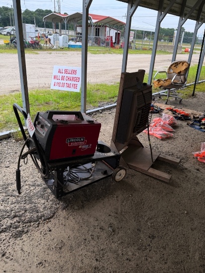 LINCOLN PRO Mig 140 welder & small cart gas heater